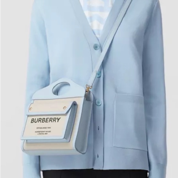 Burberry Mini Two-Tone Canvas and Leather Pocket Bag - Picture 2 of 16